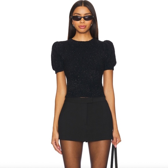 ALICE + OLIVIA Ciara Sparkly Crop Sweater - Picture 3 of 14